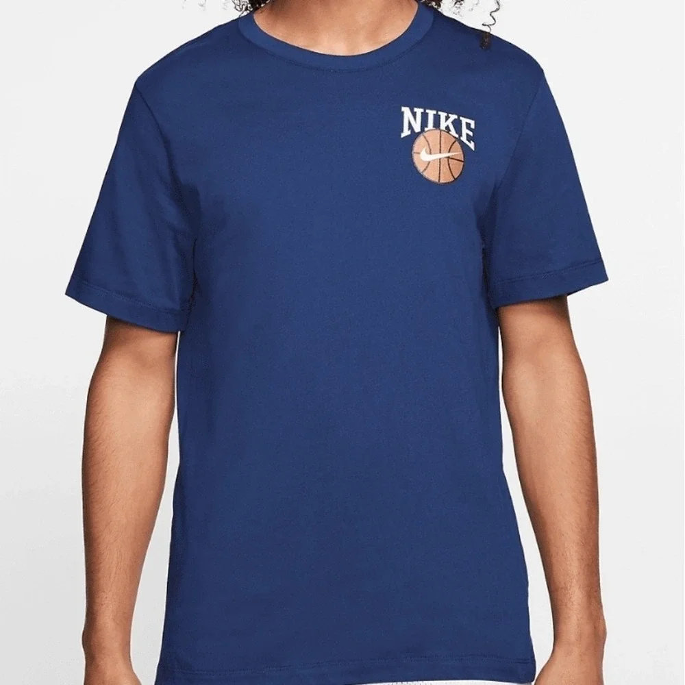Nike Mens Navy DUNK ON YOU Short Sleeve Dri-Fit‎ Basketball Shirt Size Medium